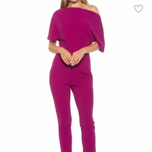 Alexia Admor Pants - Alexia Admor NWT Draped One Shoulder Jumpsuit Fuchsia XL